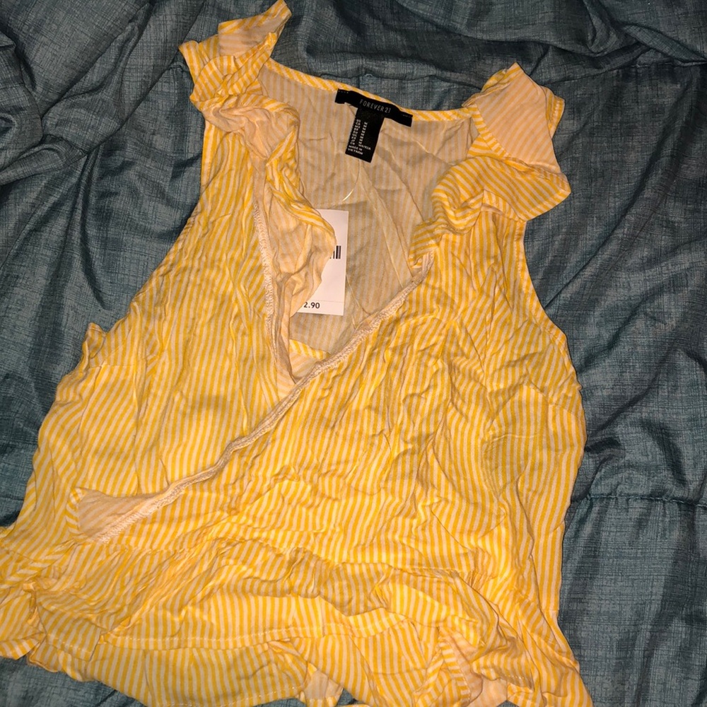 Yellow front wrap shirt